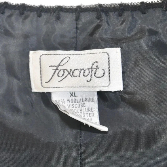 Foxcroft Womens Gray Wool Blend XL V Neck Sweater Vest Christmas Teacher Flower - Picture 8 of 10